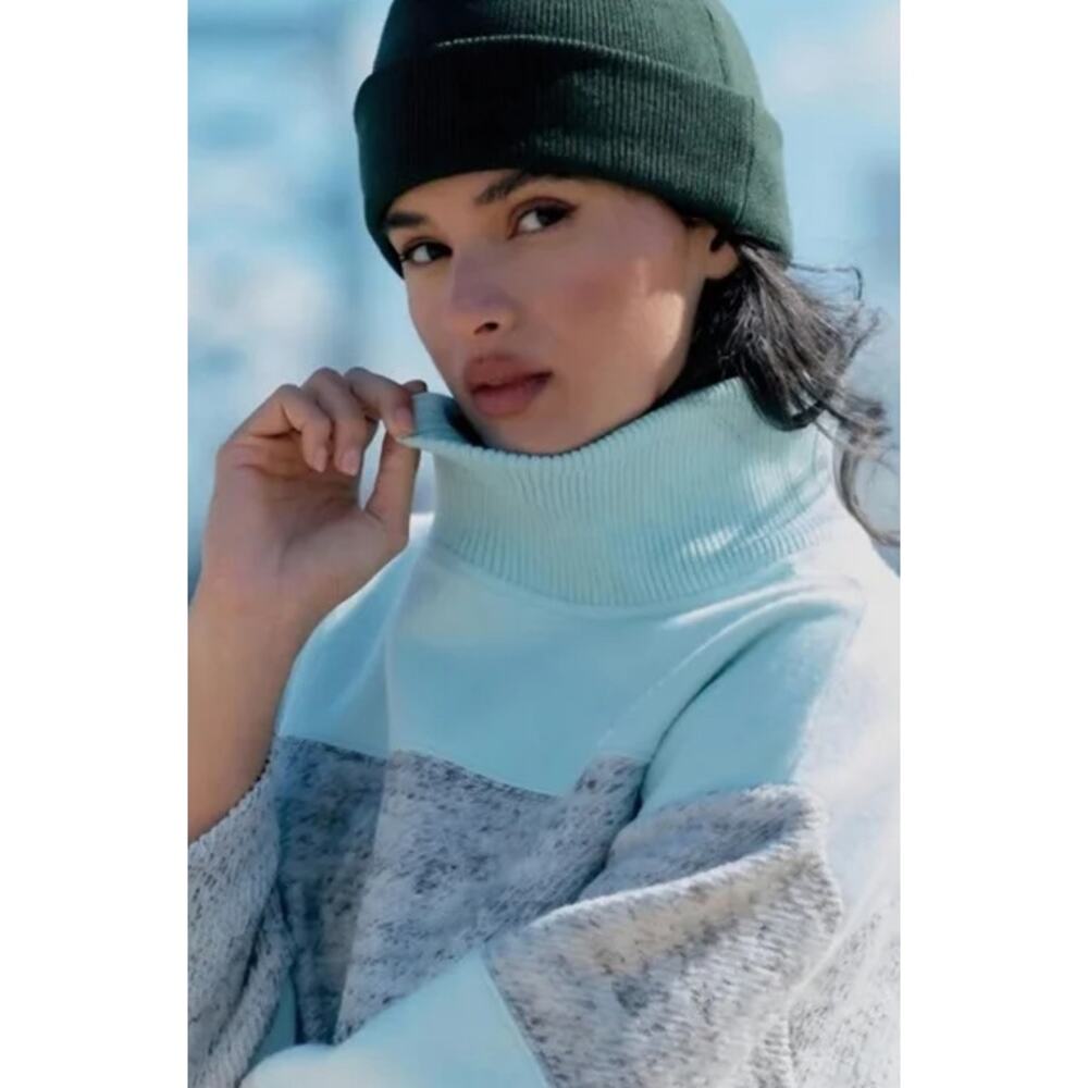 Daily Practice By Anthropologie Oversized Striped Sweater Mint Size Large - Picture 2 of 12